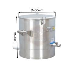 Voskotopka nerezov� okr�hla MINI s vodn�m pl᚝om, na v�robu svie�ok